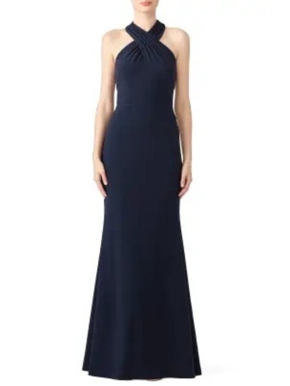 R-110. JS Collection Navy Ottoman Gown